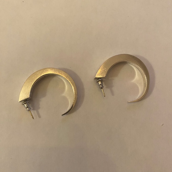 Sterling Silver Spike Hoop Earrings 1.5" - Picture 8 of 8